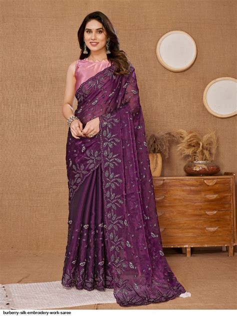 burberry saree|Premium Glitter Burberry Silk – Madrassi Weaves.